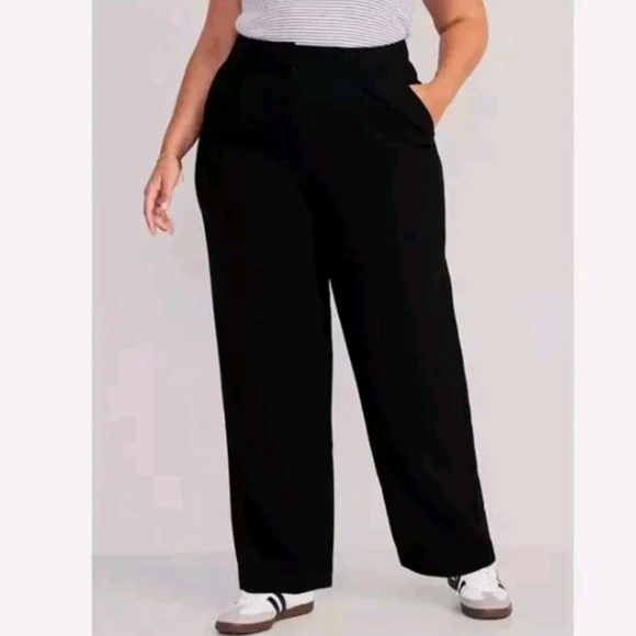 Old Navy Extra High Waisted Taylor Wide Leg Trouser Pants Black sz Large NWT $50 - Picture 3 of 6